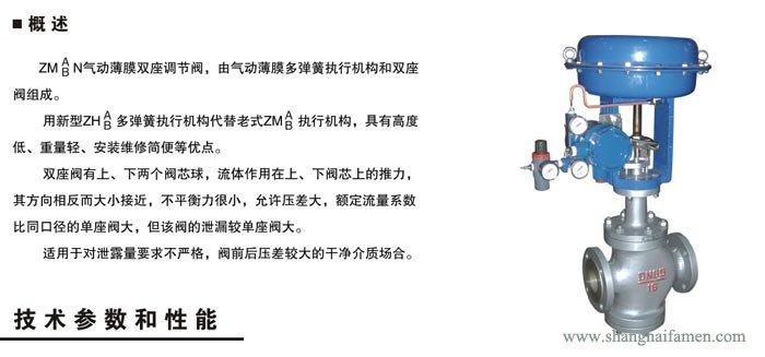 氣動薄膜雙座調節(jié)閥