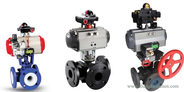 氣動三通襯氟球閥