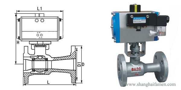 氣動高溫一體式球閥結(jié)構(gòu)圖